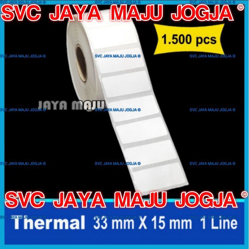 

1500 PCS THERMAL LABEL BARCODE 33 X 15 MM KERTAS STICKER STIKER LABEL THERMAL 1 BARIS || LABEL TANPA RIBBON DIRECT THERMAL BARCODE || 33 X 15 THERMAL TOP COAT - 1 LINE - FACE OUT - ISI 1.500 PCS || 33X15 ANTI AIR ANTI ALKOHOL ANTI MINYAK