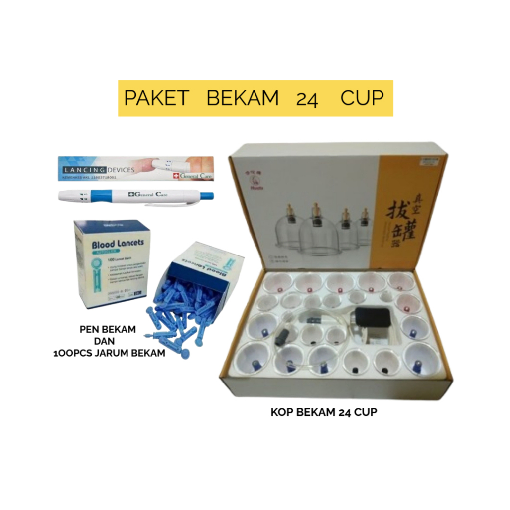 Alat Bekam Komplit alat bekam lengkap satu set jarum dan PEN Kop Angin Bekam mengobati masuk angin