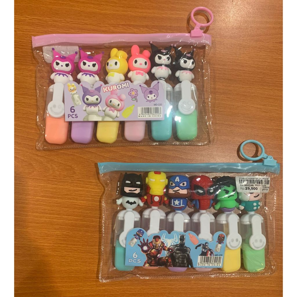 

Set Stabilo karakter Sanrio Superhero / Stabilo pastel color / Stabilo Lucu Untuk Anak