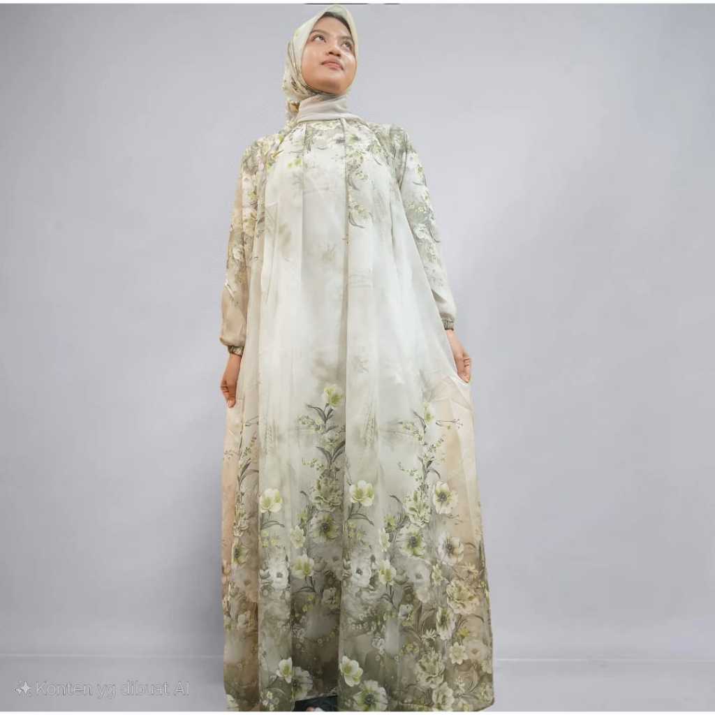 GAMIS CERUTI BABY DOLL PLUS KERUDUNG MOTIF PREMIUM TERMURAH