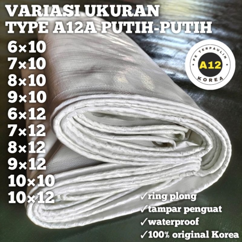 terpal A12A putih putih Korea variasi ukuran