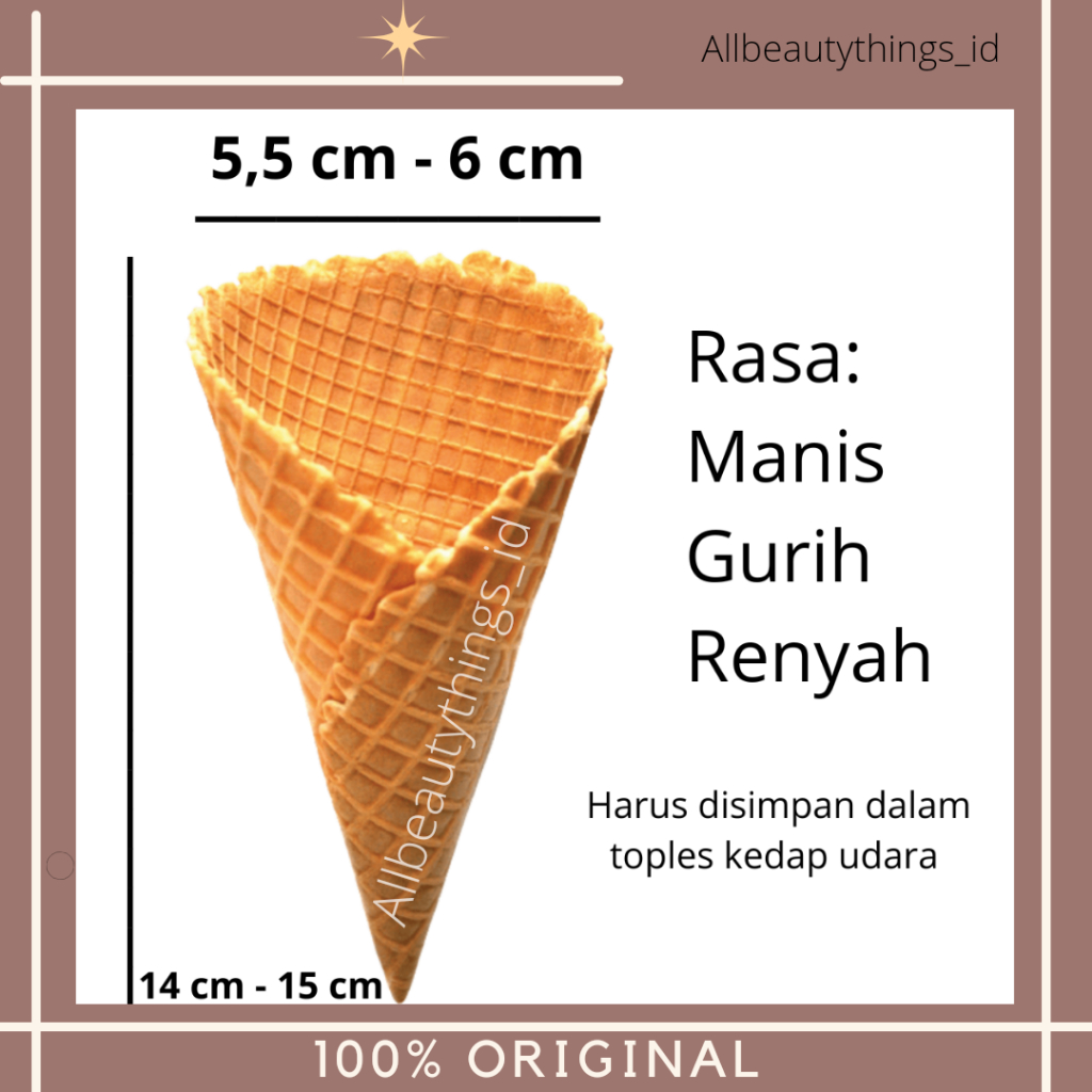 

Cone waffle ice cream kone es krim kerupuk wafel