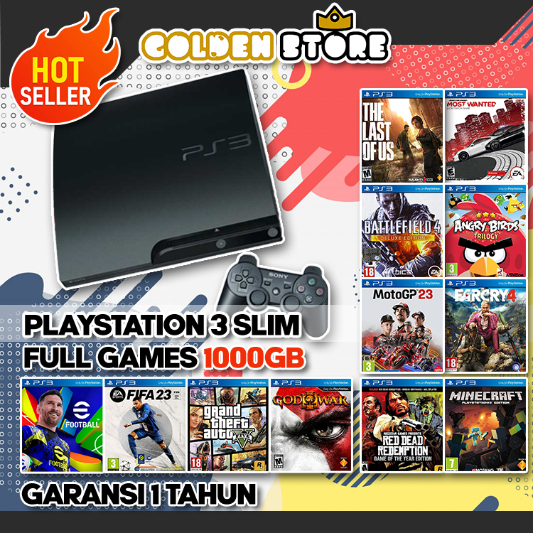 PS3 PLAYSTATION 3 SLIM 1TB FULL GAME FULL GAME UPDATE TERBARU