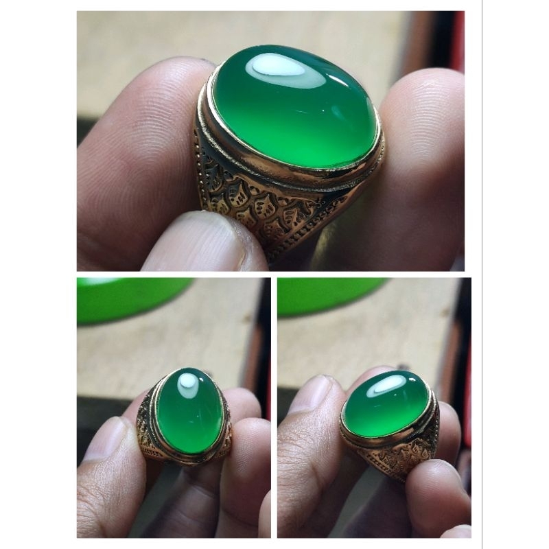 BATU CINCIN GREEN TOPAS CALSEDONY TITANIUM