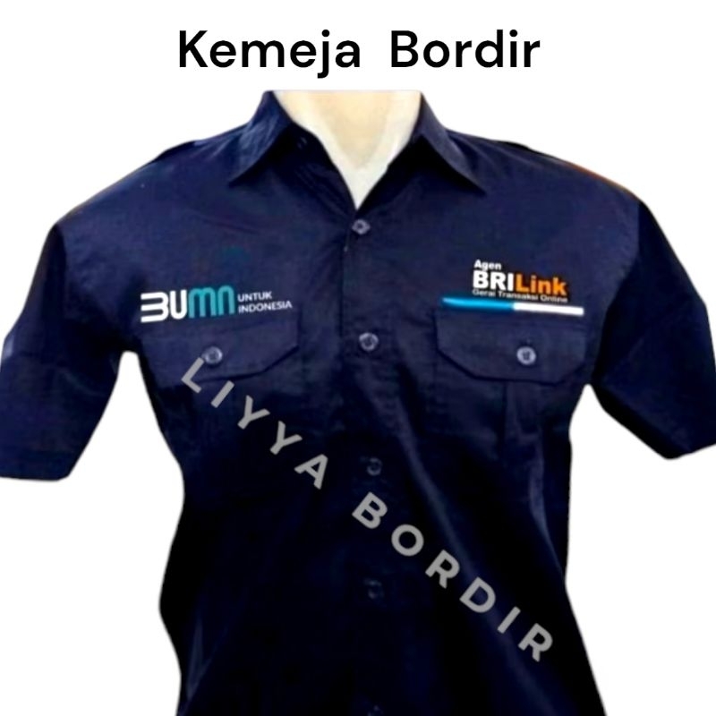 Kemeja Bumn Agen BRILINK Kemeja Agen BRILINK Baju BRILink Lengan Pendek