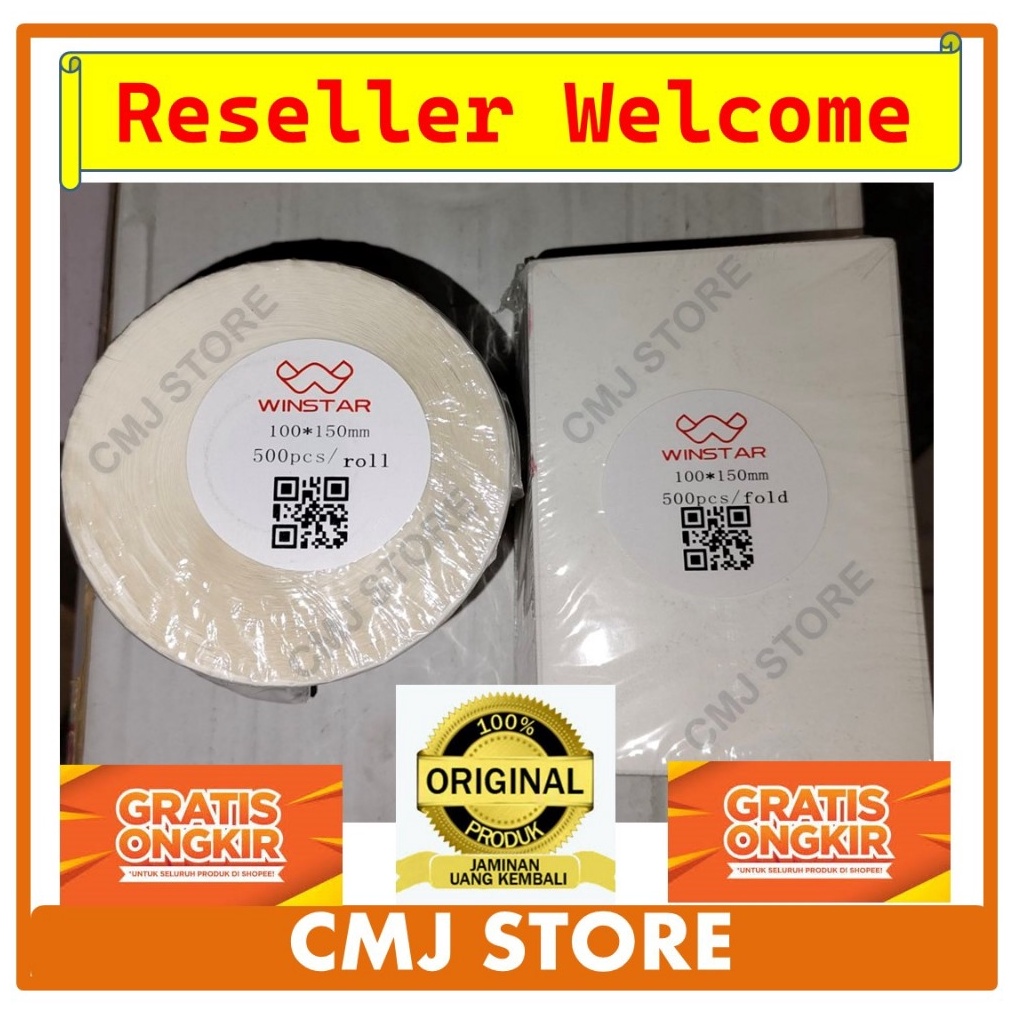 

KODE G16A Label Stiker Kertas Resi Thermal 1x15mm 5 pcs Merk Winstar n Goldwin
