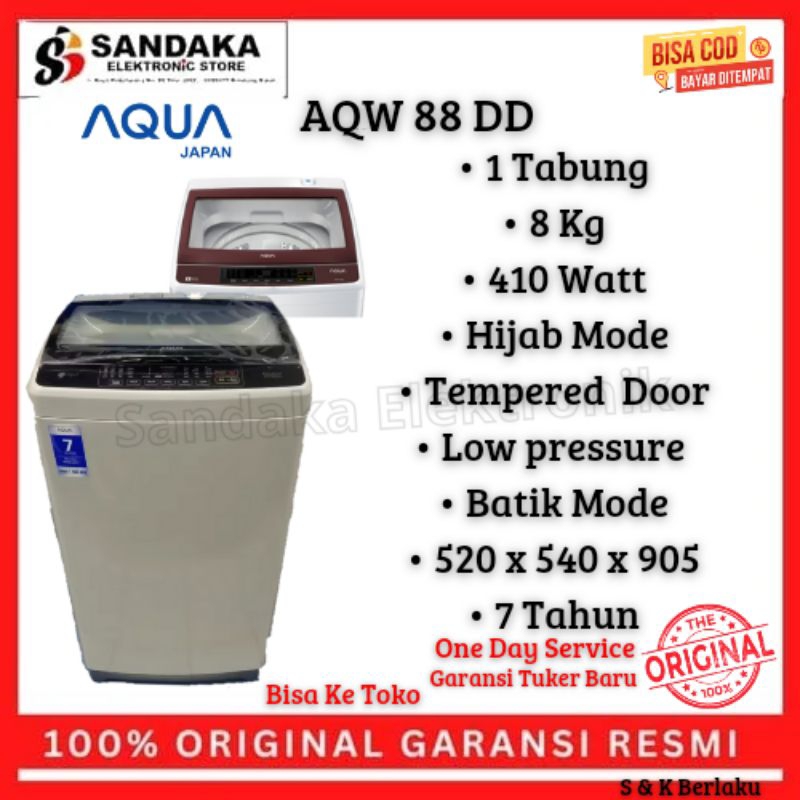 Aqua Mesin Cuci AQW 88 DD - Mesin Cuci 1 Tabung