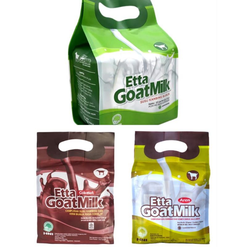 

Etta Goat Milk Susu Kambing HPAI untuk penambah berat badan Rasa Original, Aren, Coklat