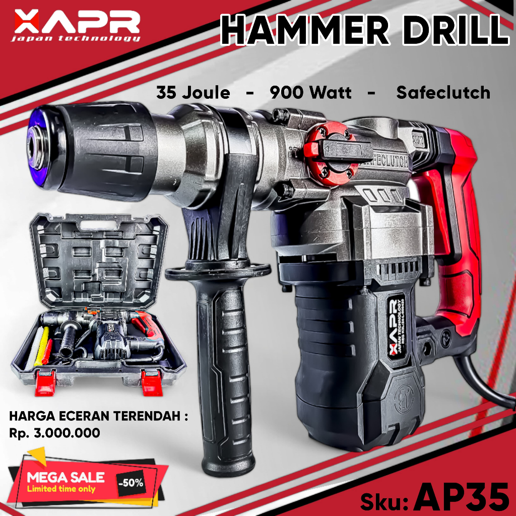 Bor Rotary APR Japan A35 Pro Max Hammer Drill Mesin Bobok Beton Tembok