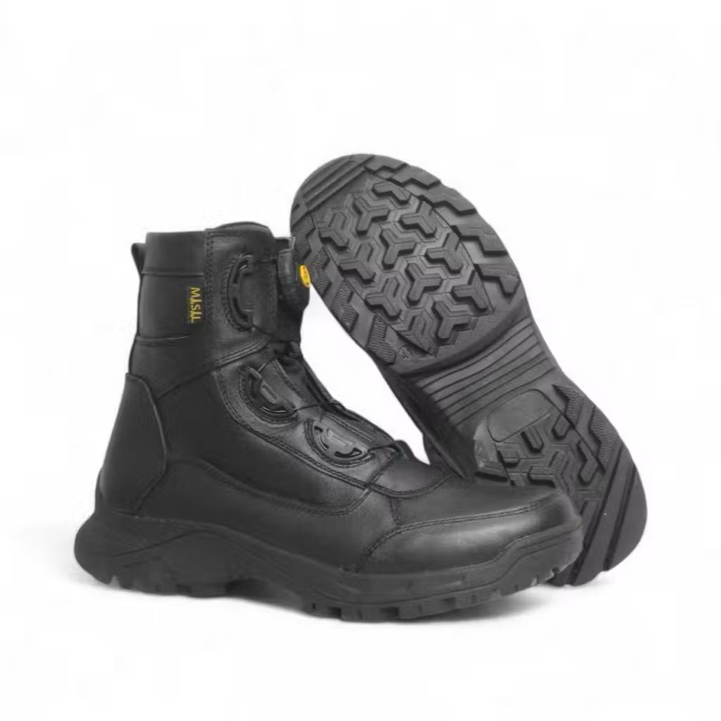 Sepatu PDL PDH Tali Putar 6 Inch TNI Polri Polantas Paspampres Dishub Kulit Sapi Hitam Dop Misil