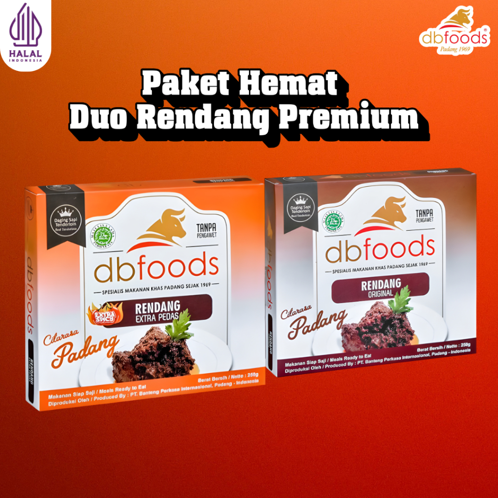 

DBFOODS Paket Hemat Duo Rendang Siap Makan Praktis Asli Padang