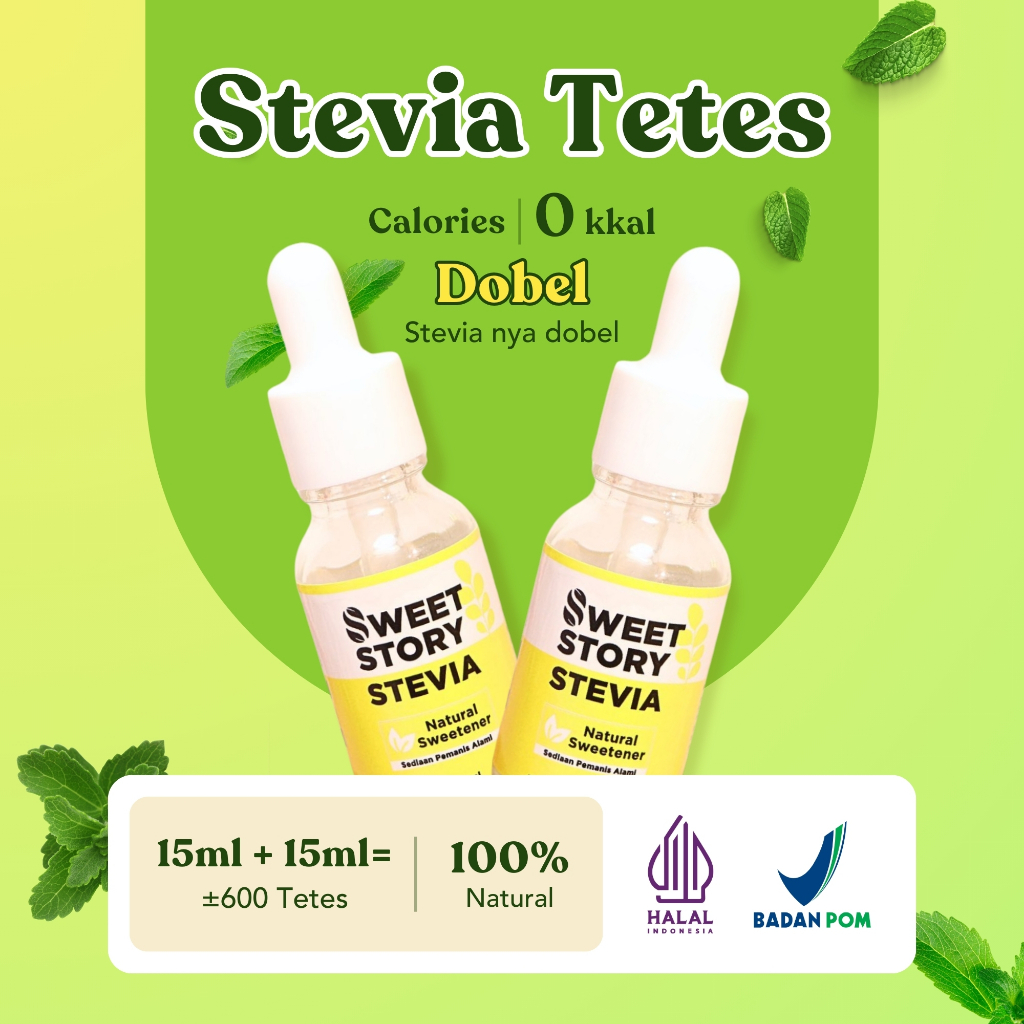 

[ BUNDLING 2 PCS ] Stevia Cair 15 ML - HEMAT 20RB