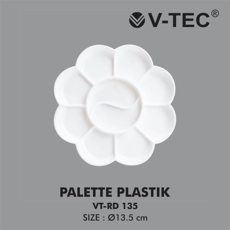 

PIRING CAT AIR LUKIS V TEC PALET PLASTIK VT RD-D135 PALETTE TEMPAT CET PLASTIK PUTIH