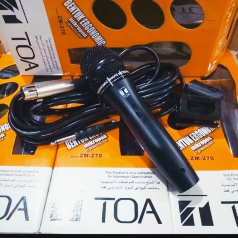 Dynamic Microphone Mic Kabel model TOA ZM-270/ Microphone kabel/ mic kabel/ Mic Toa