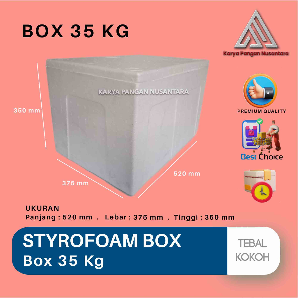 STYROFOAM BOX 35 KG BOX ES BOX GABUS BOX STYROFOAM BOX-35 52x37.5x35 CM