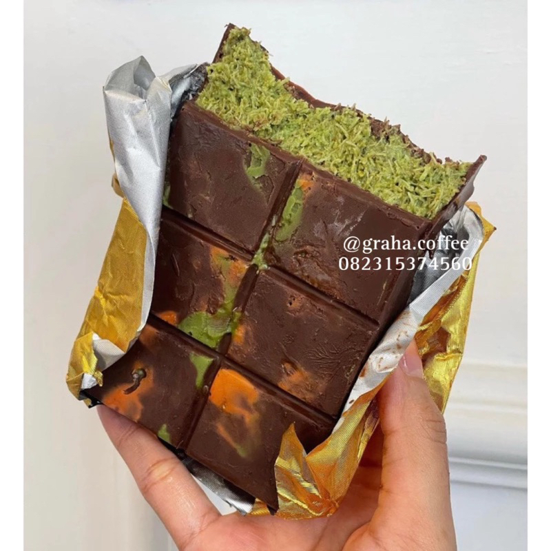 

Chocolate Kunafa Pistachio - Coklat Dubai Viral - Aceh Lokal Produk