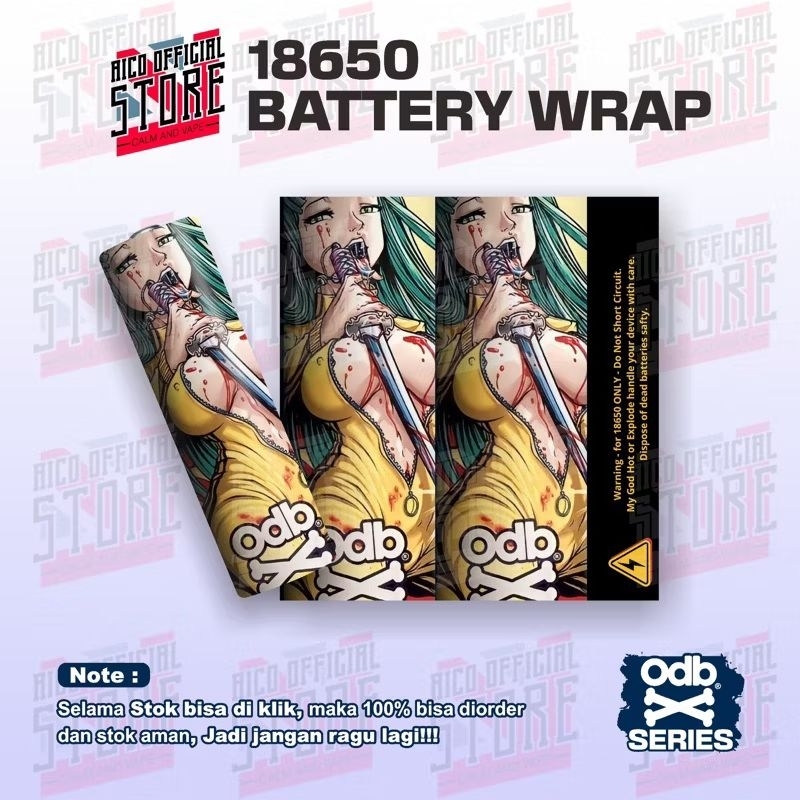 Jaka Custom - Skin Stiker Wrap Baterai 18650 Motif Old ODB Full Desain Untuk Melindungxi Dan Memperc