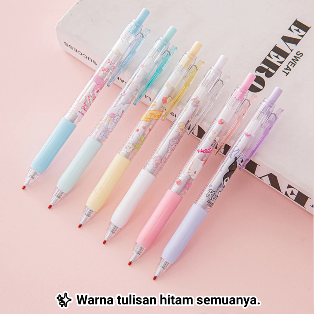 

[1 pcs] Pulpen Gel Sanrio 0.5mm Sanrio Pulpen Gelpen Hitam 0.5mm Murah