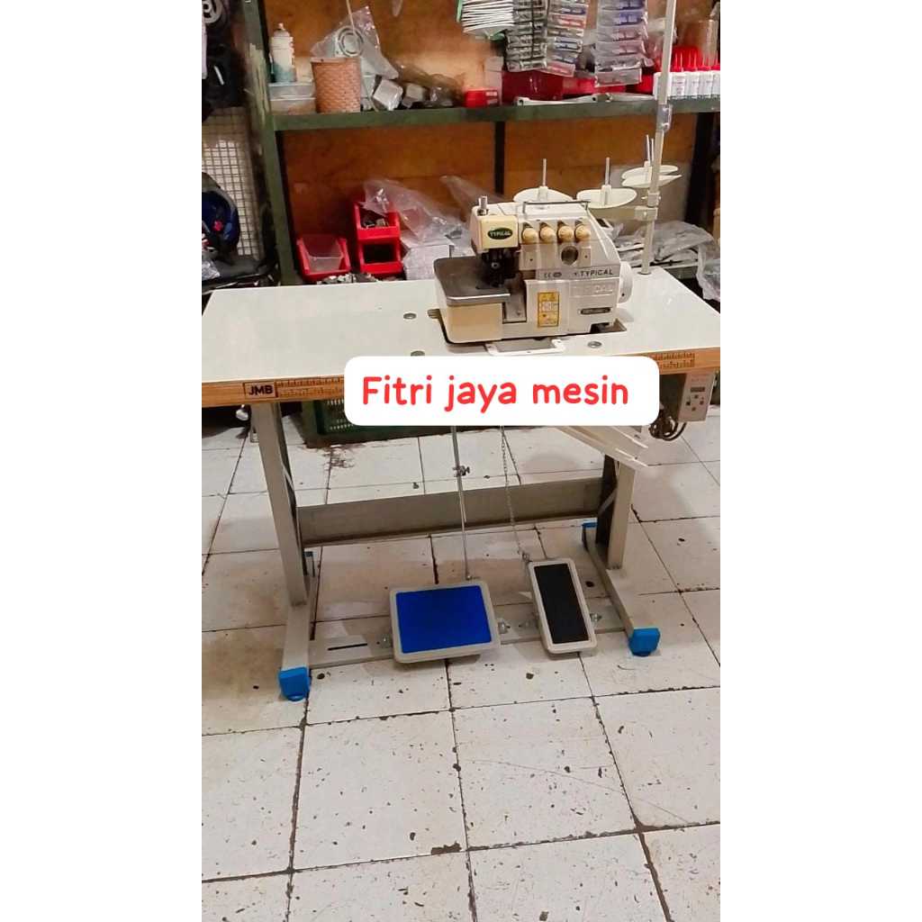 Paket Mesin Obras TYPICAL benang 4 Second Komplit Servo 95% Meja Baru Kaki Baru