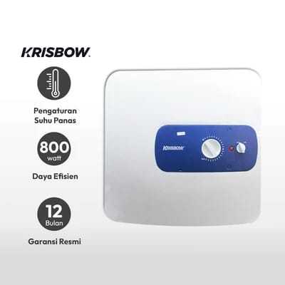 Krisbow 30 Ltr Water Heater Listrik 800 Watt - Putih/biru