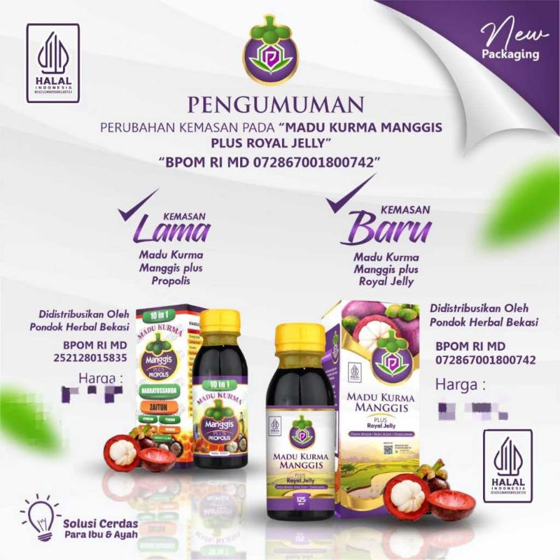 

Madu Kurma Manggis plus Royal Jelly