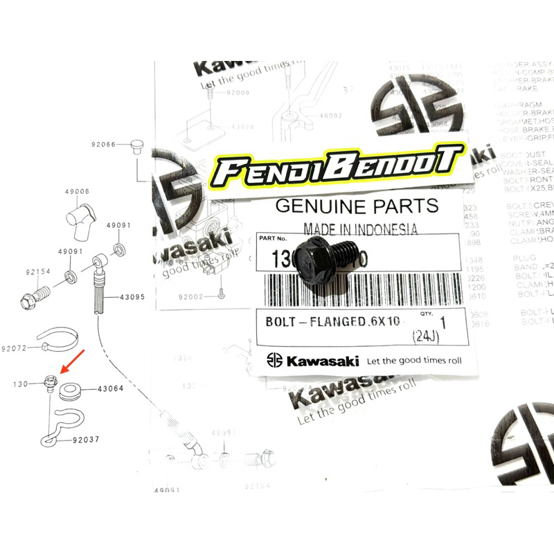 BAUT KLEM CLAMP KLEMAN SELANG REM DEPAN ATAS NINJA R SS RR ORIGINAL