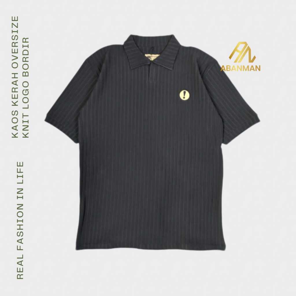 Abanman-Baju Kaos Knit Kerah Oversize-T-Shirt Knit Kerah Logo Bordir-Baju Kerah Oversize Pria-Baju O