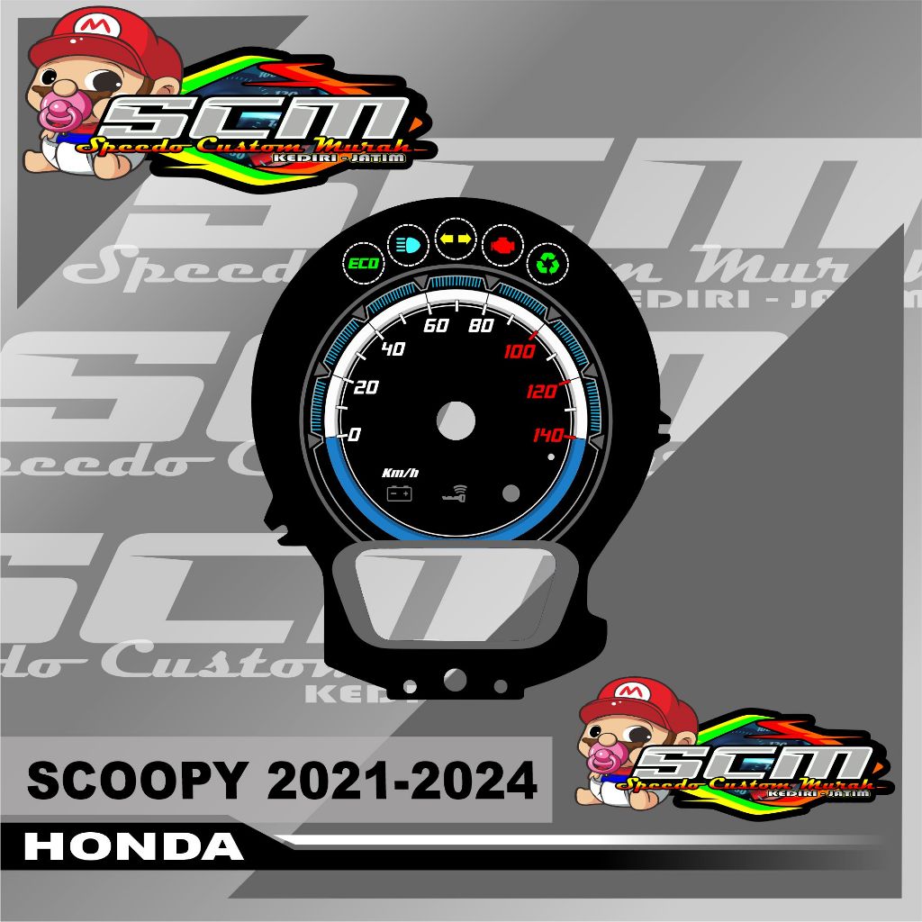 PAPAN SPEEDOMETER CUSTOM SCOOPY 2021-2024 KAYLEST DAN NON KAYLEST