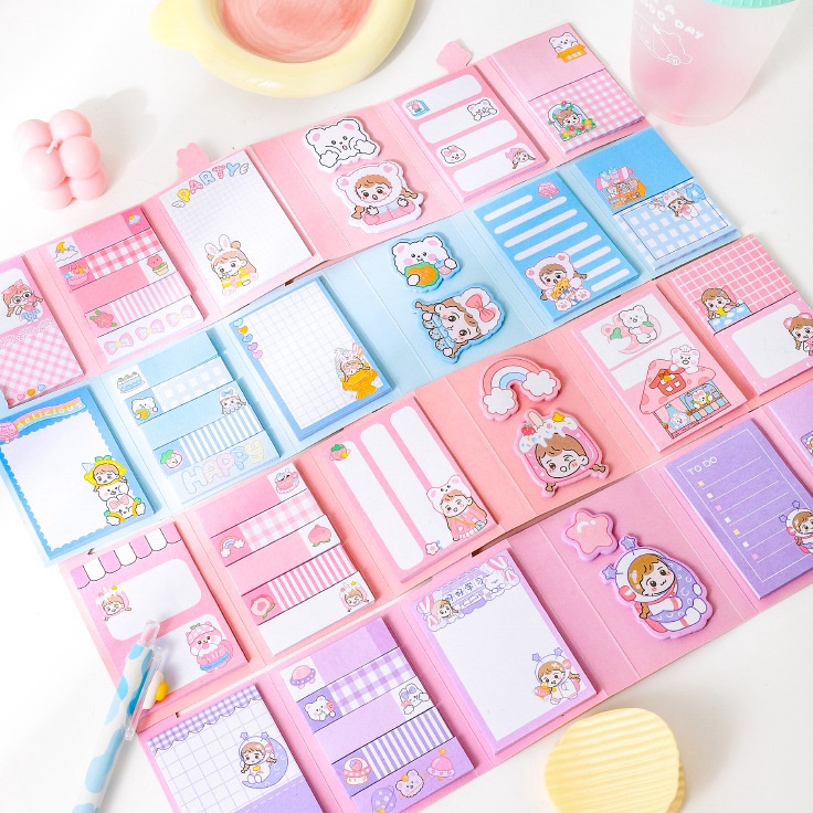 

Kejar Kejutan Sticky Notes Japanese Karakter super Cute 1 set Pembatas Buku super cute