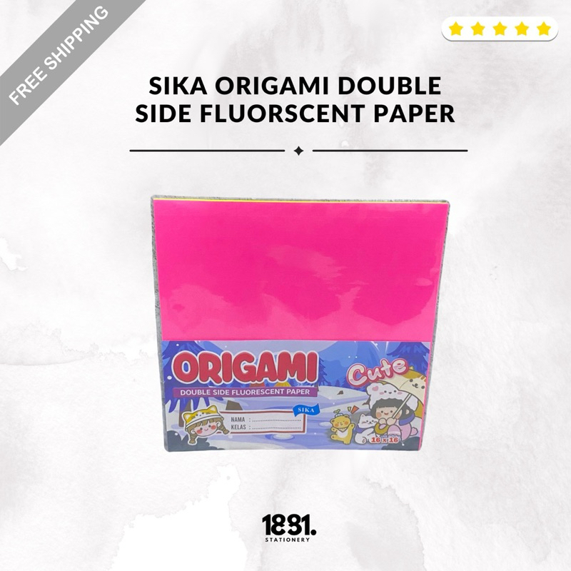 

Sika Origami Double Side Kertas Fluorescent | Kertas Origami Warna Dua Sisi Besar | 1 Pack 20 (5 warna)