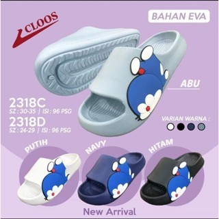 Sandal Slipon Anak Laki-Laki Uk-24-35 Sandal Dengan Motif Tempel Doraemon Yang Menarik Sandal Slide 