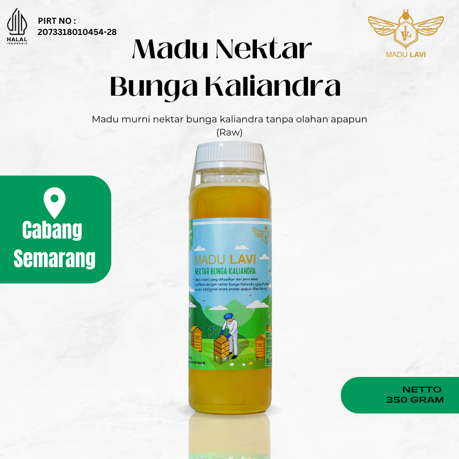 

[ Madu Lavi Semarang ] Madu Murni Asli Nektar Kaliandra 350gram Grade A 100% Alami Pure Raw Honey