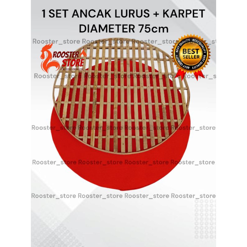 1 Set Ancak Lurus + Karpet Ancak Kurungan Ayam Bangkok Diamete Lingkaran 75cm Bahan Bambu Pakuan San