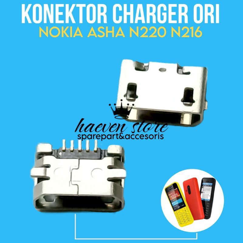 Konektor charger Nokia Asha 220 105 2017 216 230 203 Lumia 710 ori