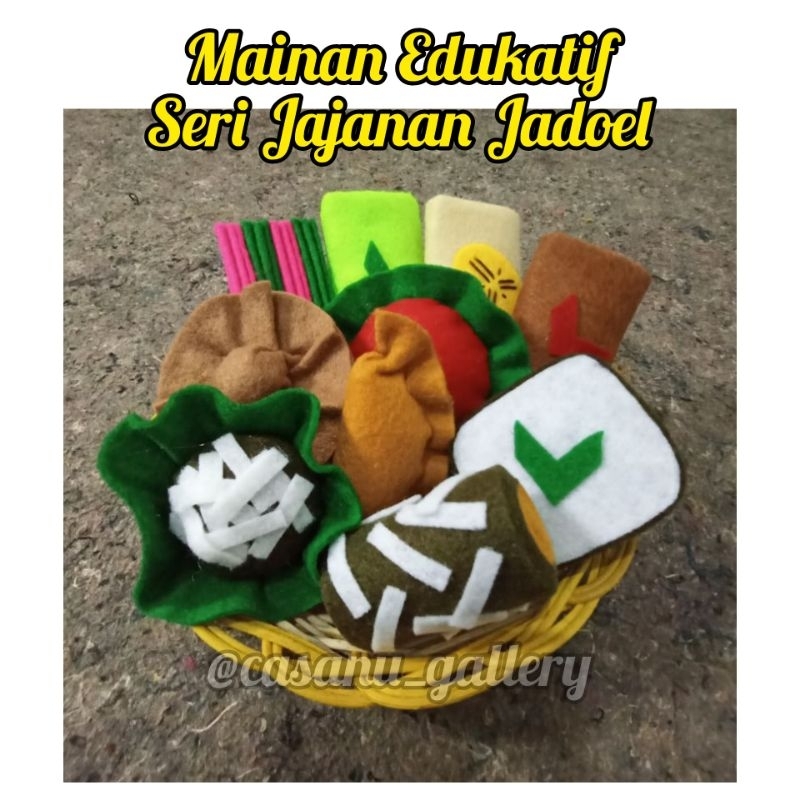 Mainan Edukatif Anak anak seri jajanan pasar mini//jajanan jadoel//kain flanel