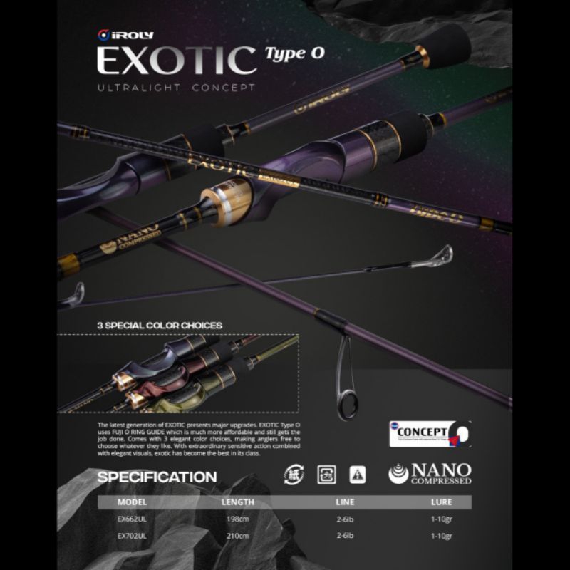 JORAN IROLY EXOTIC TYPE O SPINNING DAN BAITCASTING