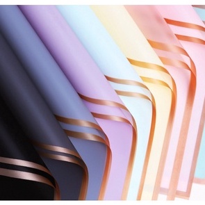 

Stock Baru 2 lembar Gold Border Cellophane Flower Wrapping Kertas Bunga Buket Bunga