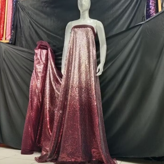 BAHAN/KAIN TILLE SEQUIN SERIBU PAYET GRADASI/KAIN SERIBU PAYET