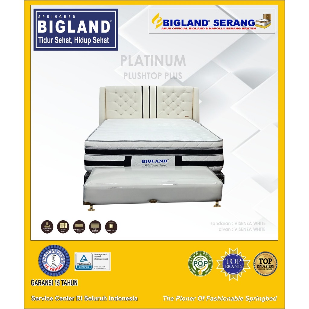 BIGLAND - SPRINGBED PLATINUM PLUSHTOP PLUS KASUR BIGLAND