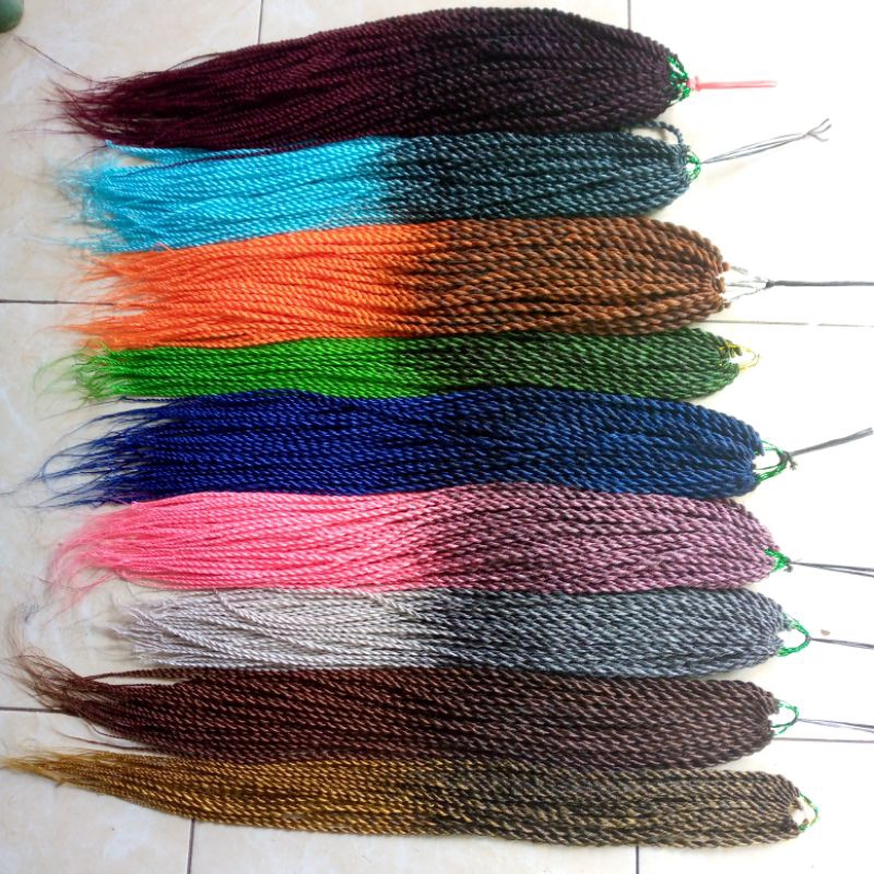 Rambut Sambung Ulir Afrika Sintetis, Panjang -+ 60cm.