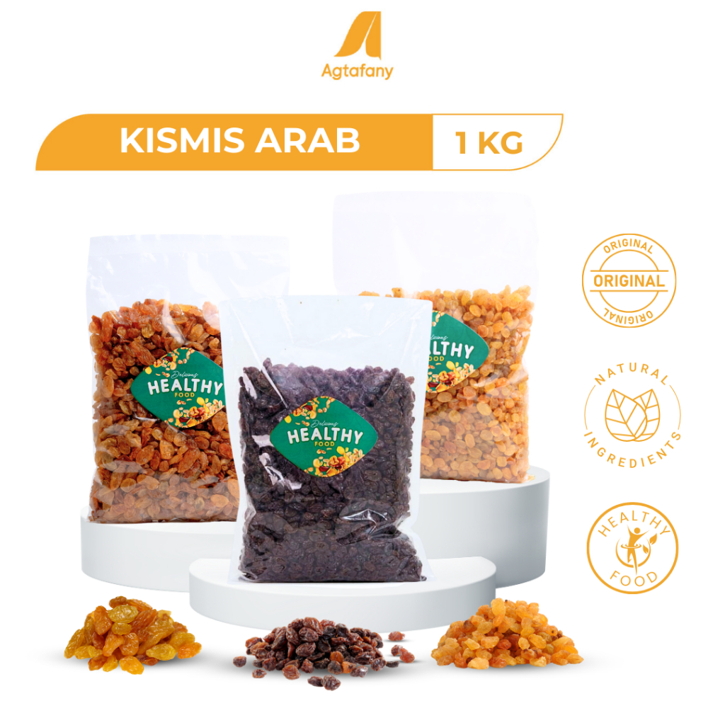 

Kismis Arab 1 KG Asam Manis Hitam Mutiara Sweet Golden Dark Raisin Manis Black Raisins | Topping Campuran Cemilan Oleh oleh Haji dan Umroh