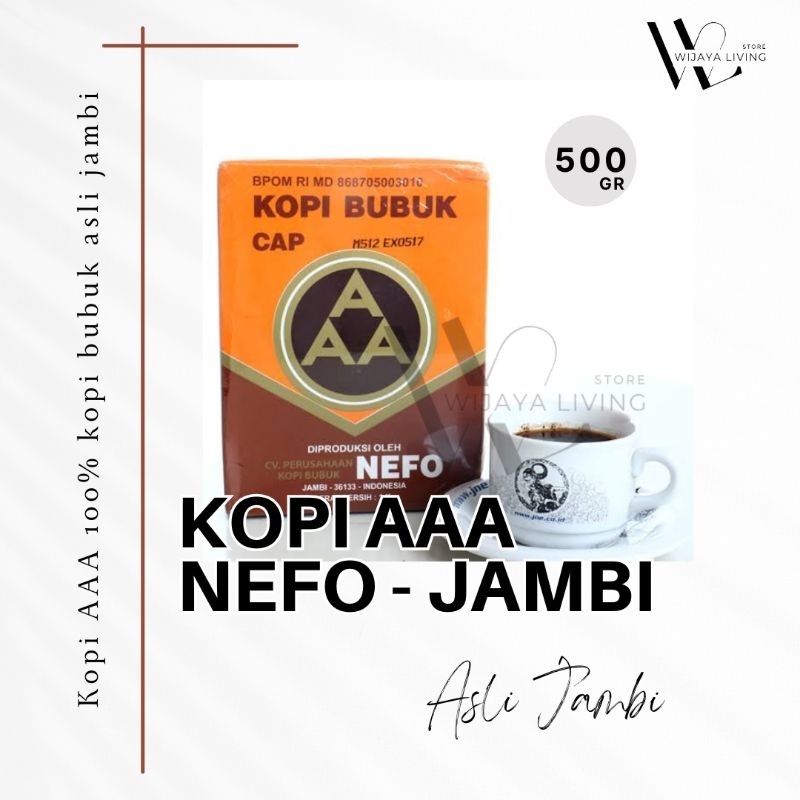 

Kopi AAA Nefo Jambi / Kopi Murni Bubuk Hitam Excelsa / 500gr