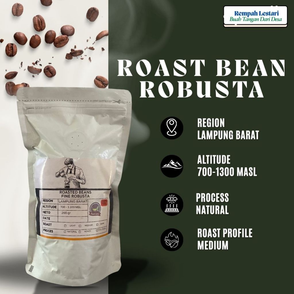 

kopi roast bean robusta lampung barat