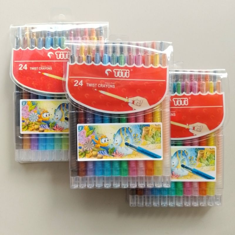 

bib Crayon Putar Twist Crayon Titi 24 Warna ( Set ) [ Orinal ]