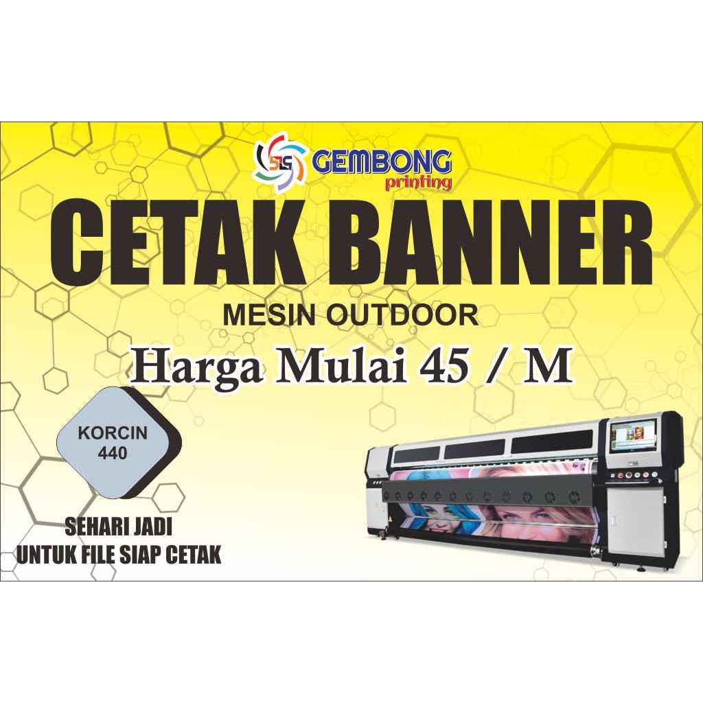 Cetak Banner Flexy 440 Korcin (Bahan Korea Cina)/Cetak Spanduk Korcin