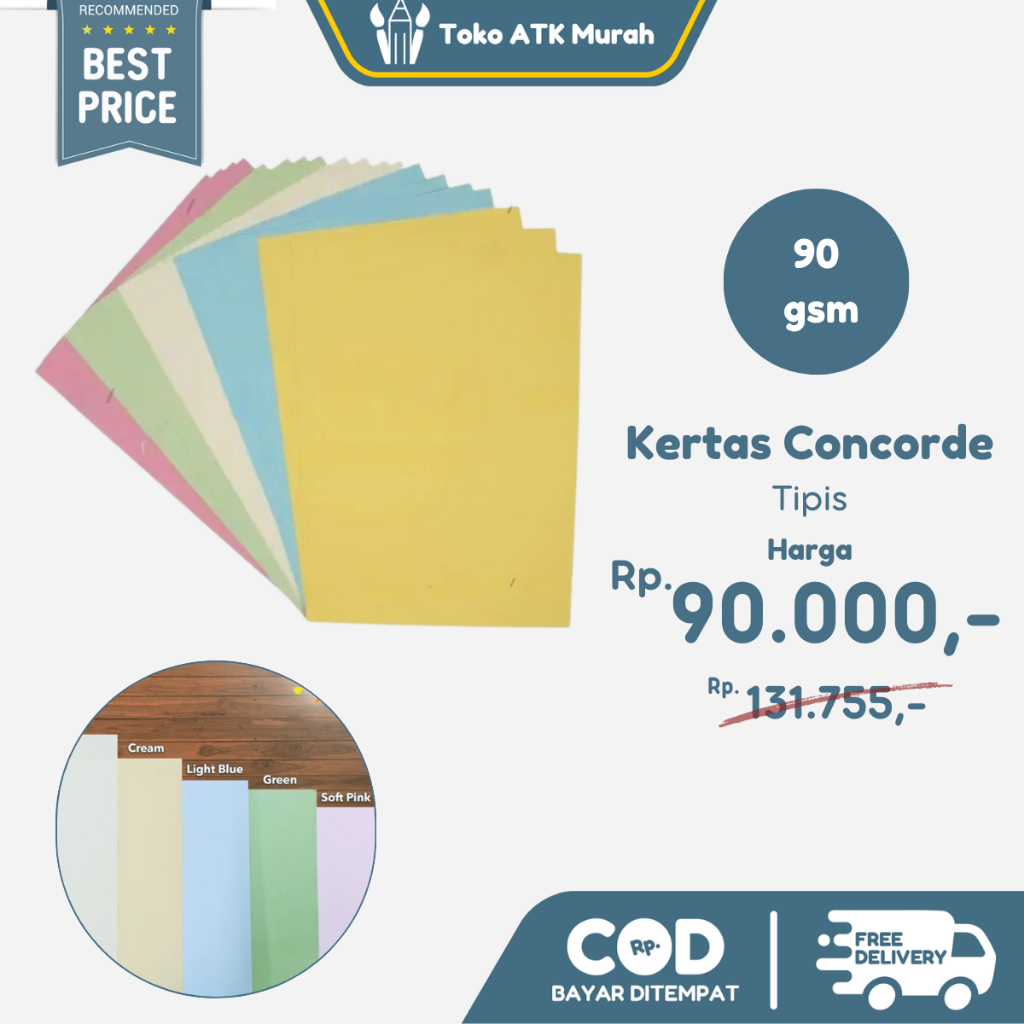 

Kertas Concorde Tipis 90gr 1 Pack (250 Lembar)
