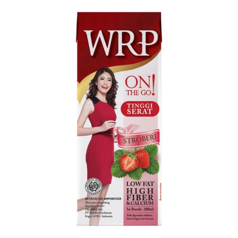 

WRP On The Go Tinggi Serat Susu Rendah Lemak Stroberi 200 ml