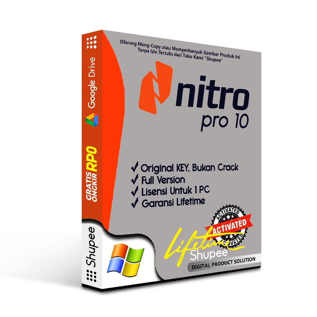 NitroPDF Pro 10 Lisensi Permanent for ®Windows 32&64 Bit
