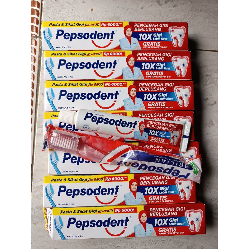 pepsodent 75gram GRATIS SIKAT GIGI