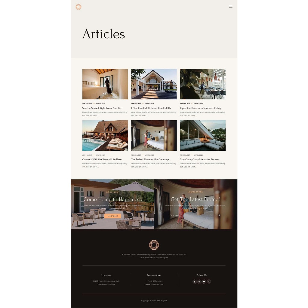 Wordpress Hotel Template - Elementor